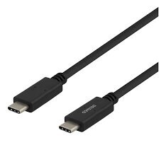 Kaapeli DELTACO USB 2.0, tyyppi C - tyyppi C, 1 m, musta / USBC-2001M hinta ja tiedot | Kaapelit ja adapterit | hobbyhall.fi