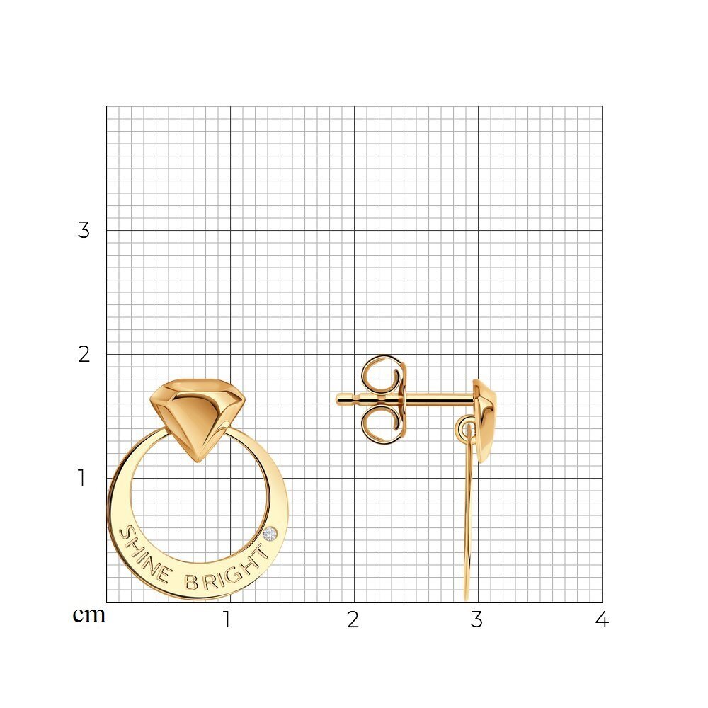 Kultakorvakorut , 1.65 g, 585° hinta ja tiedot | Korvakorut | hobbyhall.fi