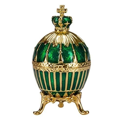 Faberge-tyylinen uurrettu muna, jalokivirasia keisarillisella kruunulla hinta ja tiedot | Muut hauskat lahjaideat | hobbyhall.fi