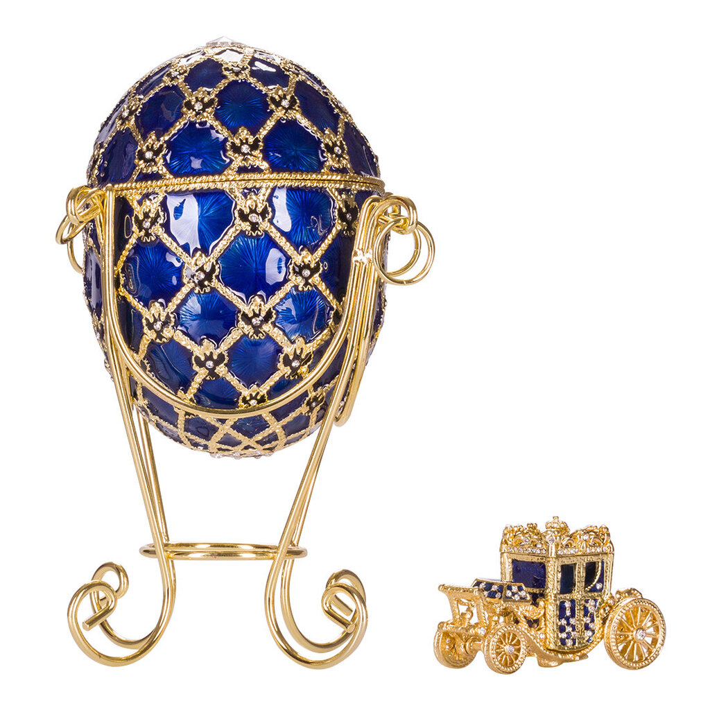 Faberge-tyylinen keisarillinen kruunausmuna, korurasia vaunuineen hinta ja tiedot | Muut hauskat lahjaideat | hobbyhall.fi