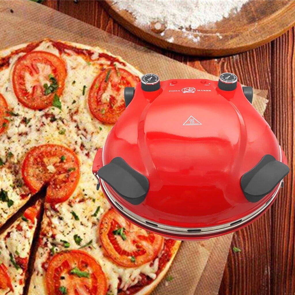 Klaif sähköinen pizzauuni, 420 ℃, 1200 W, 5 lämpötilatasoa, punainen hinta ja tiedot | Sähkögrillit | hobbyhall.fi