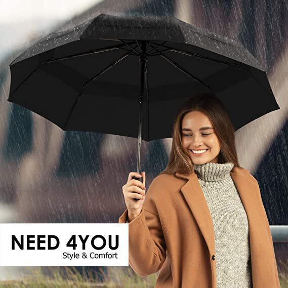 Automaattinen sateenvarjo, musta hinta ja tiedot | Naisten sateenvarjot | hobbyhall.fi
