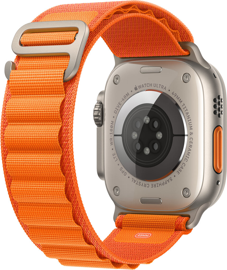 APPLE Watch Ultra GPS + Cellular 49mm Titanium Case with Orange Alpine Loop - Medium hinta ja tiedot | Älykellot | hobbyhall.fi