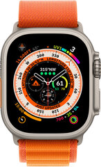 APPLE Watch Ultra GPS + Cellular 49mm Titanium Case with Orange Alpine Loop - Medium hinta ja tiedot | Älykellot | hobbyhall.fi