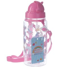 Vesipullo 450 ml pyörivällä pillillä - Rainbow unicorn hinta ja tiedot | Juomapullot | hobbyhall.fi