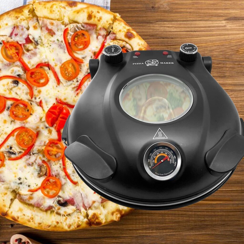 Klaif sähköinen pizzauuni, 420℃, 1200 W, 5 lämpötilatasoa, musta hinta ja tiedot | Sähkögrillit | hobbyhall.fi