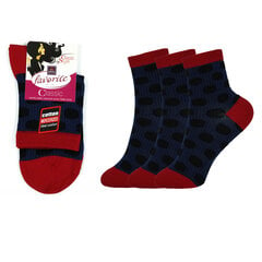 Naisten sukat Bisoks 22168 punainen, 3 paria hinta ja tiedot | Naisten sukat | hobbyhall.fi