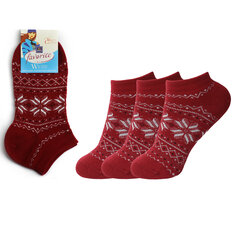Naisten lämpimät sukat Bisoks 22186 punainen, 3 paria hinta ja tiedot | Naisten sukat | hobbyhall.fi