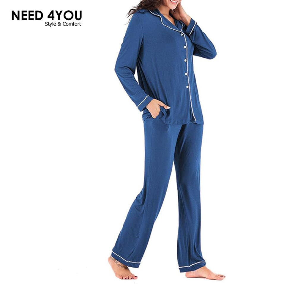 Naisten pyjamasetti, sininen hinta ja tiedot | Yöasut ja pyjamat | hobbyhall.fi