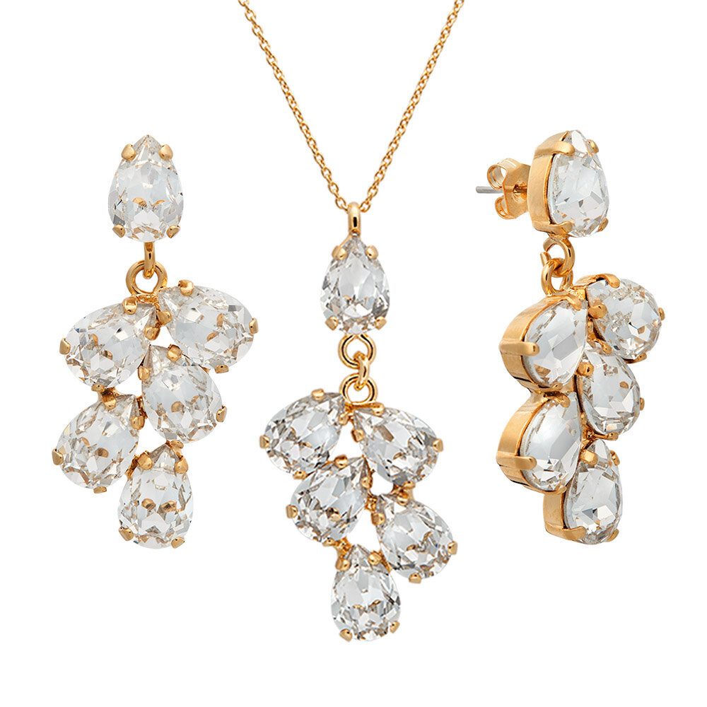 Naisten korusetti Diamond Sky Amber II Preciosa kristalleilla DS00S415 hinta ja tiedot | Kaulakorut | hobbyhall.fi