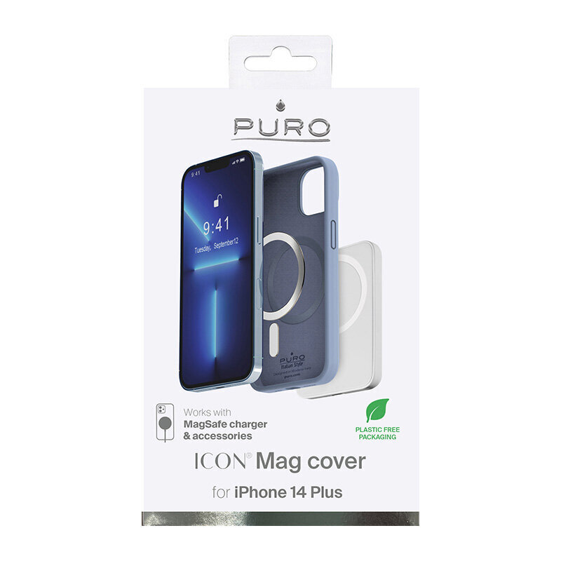 Puro Icon Mag, iPhone 14 Max, sininen / IPC1467ICONMAGLBLUE hinta ja tiedot | Puhelimen kuoret ja kotelot | hobbyhall.fi