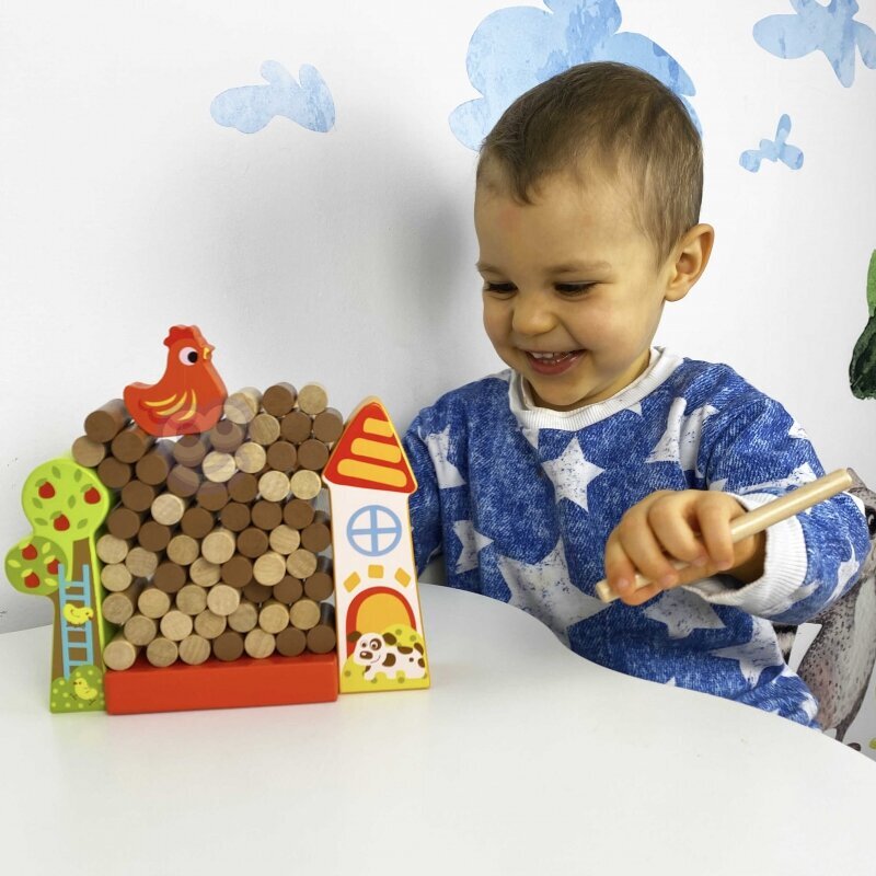 Tooky Toy puinen maatilan Jenga-peli hinta ja tiedot | Kehittävät lelut | hobbyhall.fi