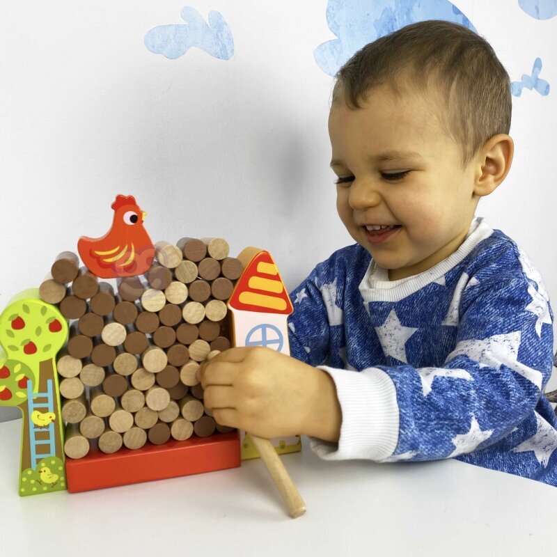 Tooky Toy puinen maatilan Jenga-peli hinta ja tiedot | Kehittävät lelut | hobbyhall.fi