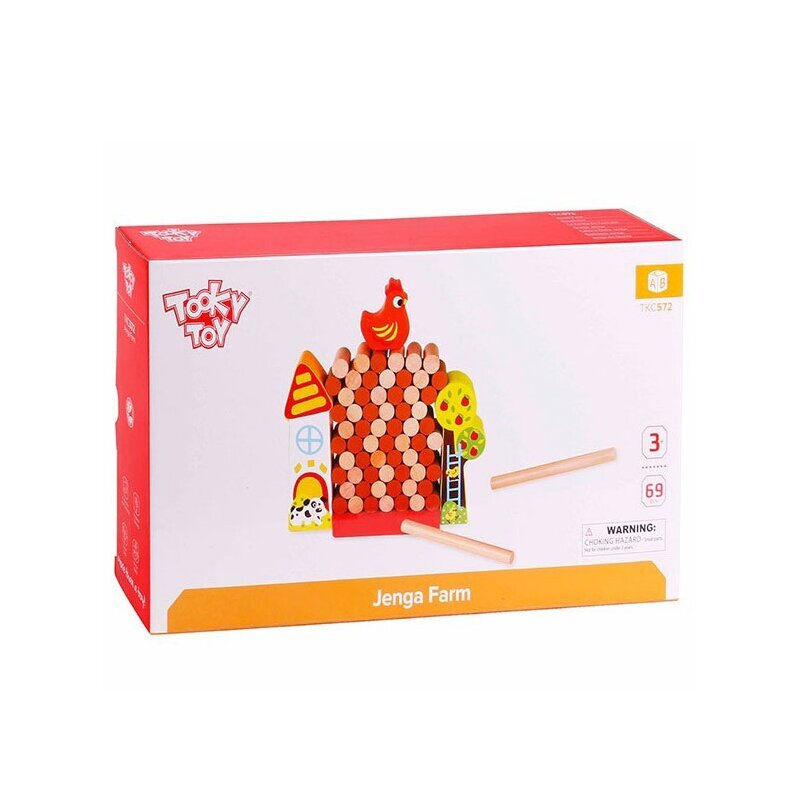 Tooky Toy puinen maatilan Jenga-peli hinta ja tiedot | Kehittävät lelut | hobbyhall.fi