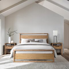 Sänky OZZO patjalla HARMONY DELUX 160x200cm, vaaleaa puuta hinta ja tiedot | Sängyt | hobbyhall.fi