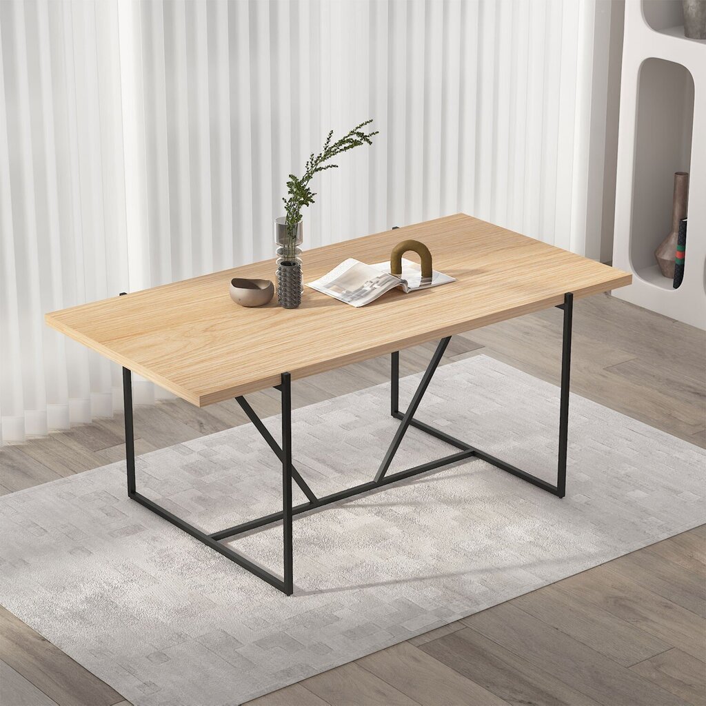 Ruokapöytä CINDY 160x90xH75cm, melamiinitammi hinta ja tiedot | Ruokapöydät | hobbyhall.fi