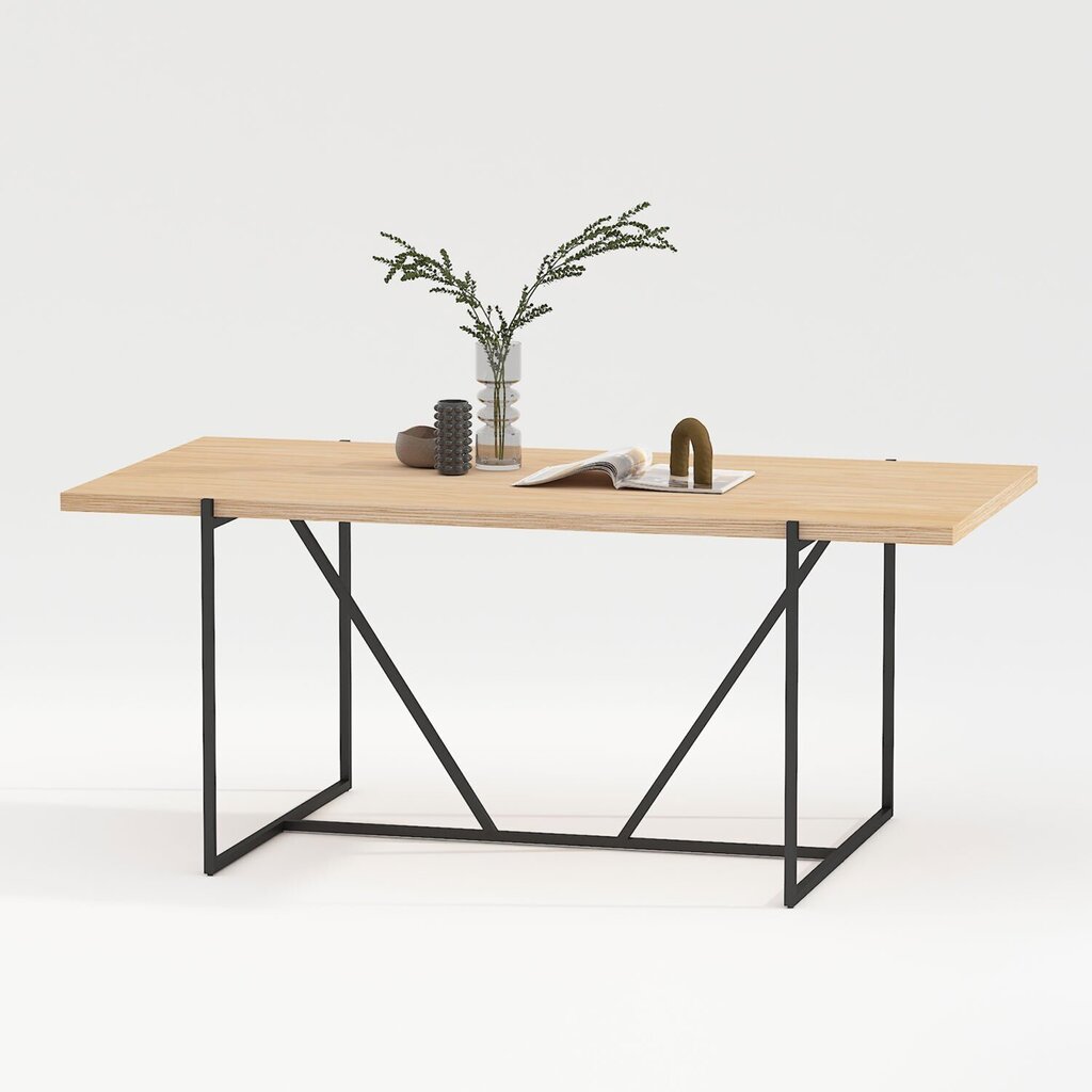 Ruokapöytä CINDY 160x90xH75cm, melamiinitammi hinta ja tiedot | Ruokapöydät | hobbyhall.fi