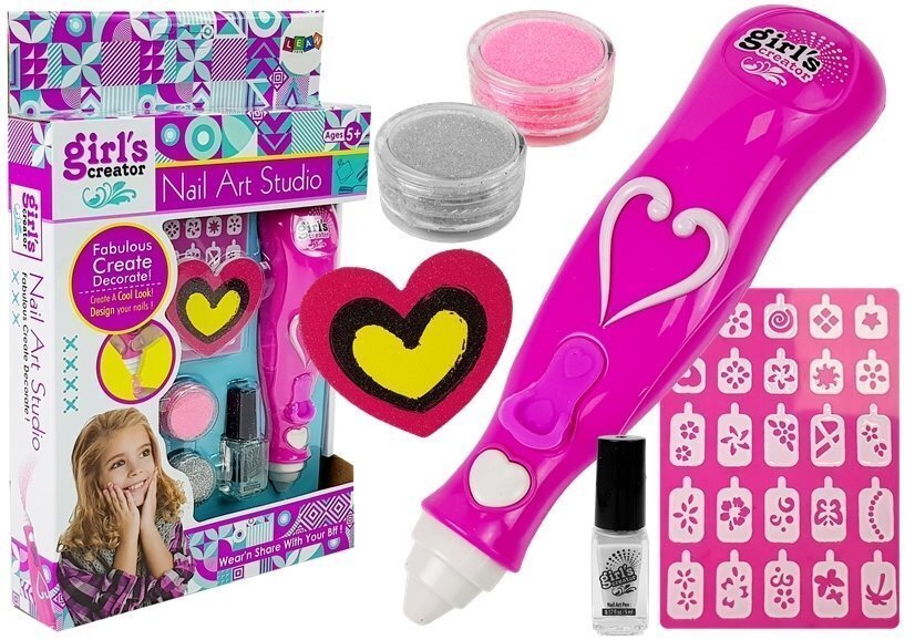 Nail Art Studio Nail Art Studio kynsien koristelu setti glitter annostelijan kanssa hinta ja tiedot | Lasten ja äitiysajan kosmetiikka | hobbyhall.fi