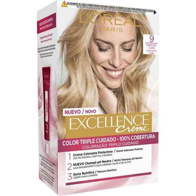 Pysyvä väriaine Excellence L'Oreal Make Up Light Blonde Nº 9 hinta ja tiedot | Hiusvärit | hobbyhall.fi