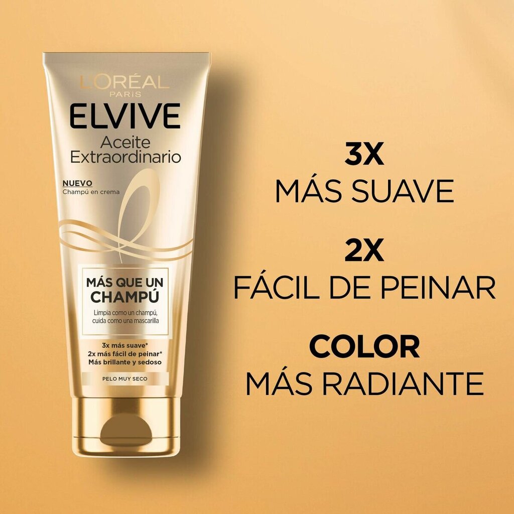 Korjaava shampoo L'Oreal Make Up Elvive Aceite Extraordinario (250 ml) hinta ja tiedot | Shampoot | hobbyhall.fi