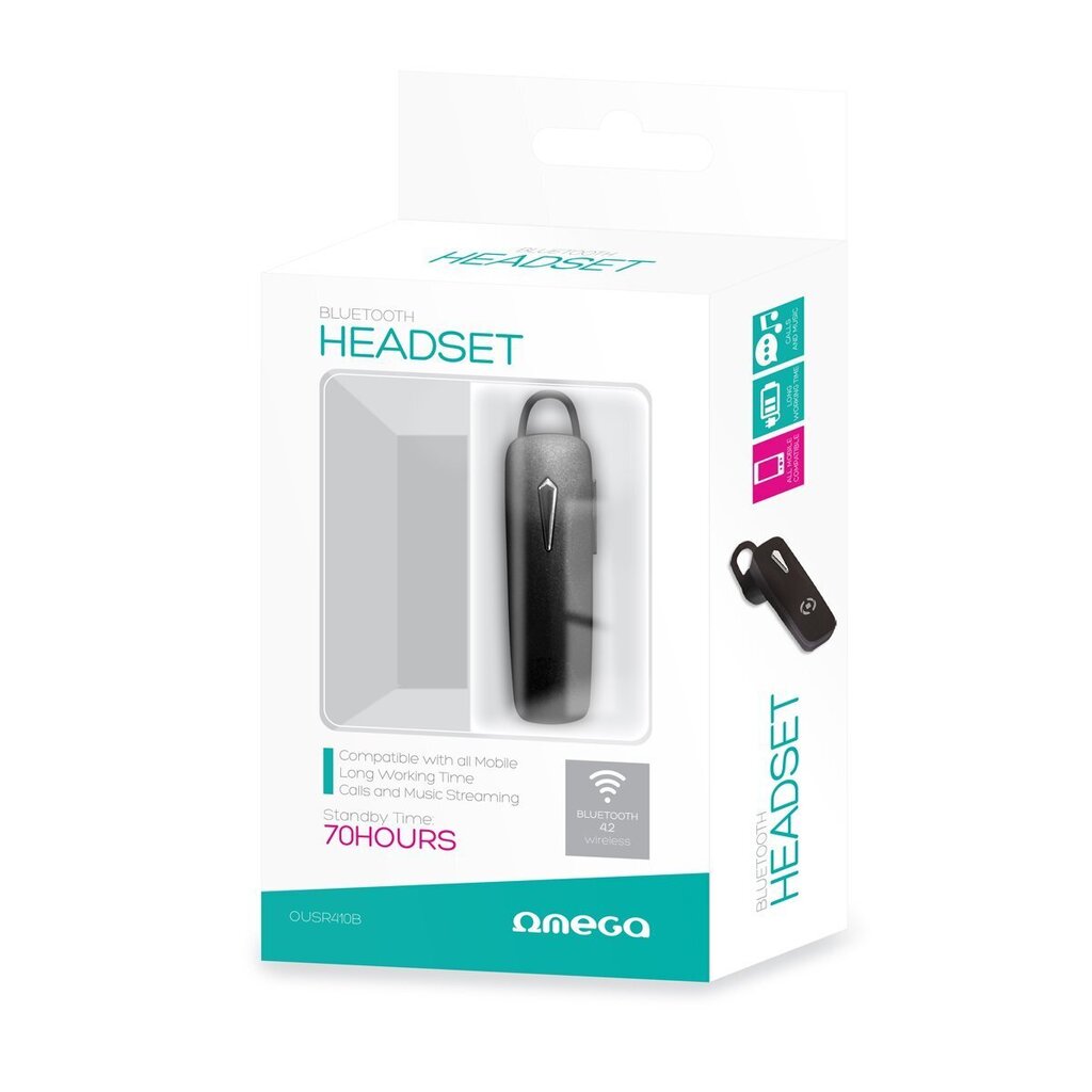 Omega OUSR410B Bluetooth 4.2 Handsfree Headset Black hinta ja tiedot | Hands-free -tarvikkeet | hobbyhall.fi