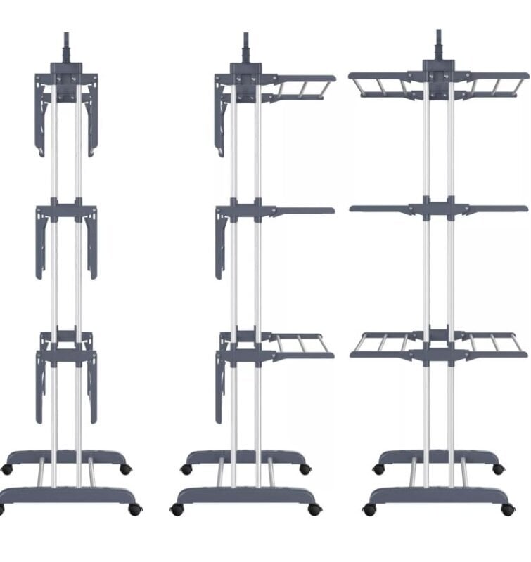 Kuivausteline pyörillä, 3 tasoa, 178 cm hinta ja tiedot | Kuivaustelineet ja tarvikkeet | hobbyhall.fi