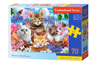 Castorland kissanpennut kukkien kanssa, 70 kpl hinta ja tiedot | Palapelit | hobbyhall.fi