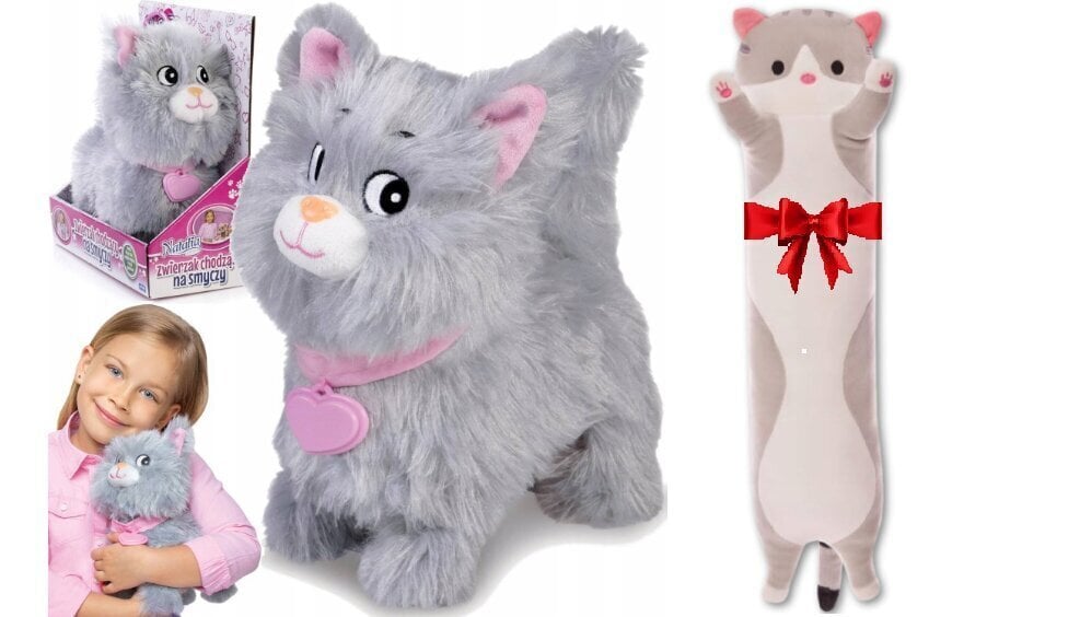 Interaktiivinen kissanpentu Natalia + pehmotyyny Cat, 50 cm hinta ja tiedot | Tyttöjen lelut | hobbyhall.fi