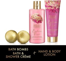 Lahjasetti naisille Baylis & Harding Boudiore Cherry Blossom Luxury Bathing Treats: kylpypallot 2 x 75 g + suihkuvoide 300 ml + käsi- ja vartalomaito 200 ml hinta ja tiedot | Suihkusaippuat ja suihkugeelit | hobbyhall.fi