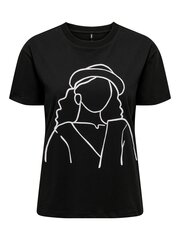 Only naisten T-paita 15311651*01, musta 5715505711300 hinta ja tiedot | Naisten T-paidat | hobbyhall.fi