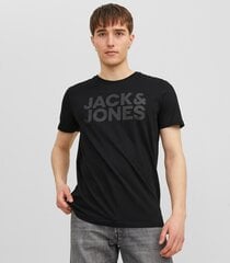 Jack & Jones miesten T-paita 12151955*01, musta 5715424111823 hinta ja tiedot | Miesten T-paidat | hobbyhall.fi