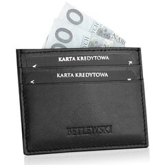 BETLEWSKI® nahkainen luottokorttikotelo, musta BE-08-52882-Universaali hinta ja tiedot | Betlewski Naisille | hobbyhall.fi