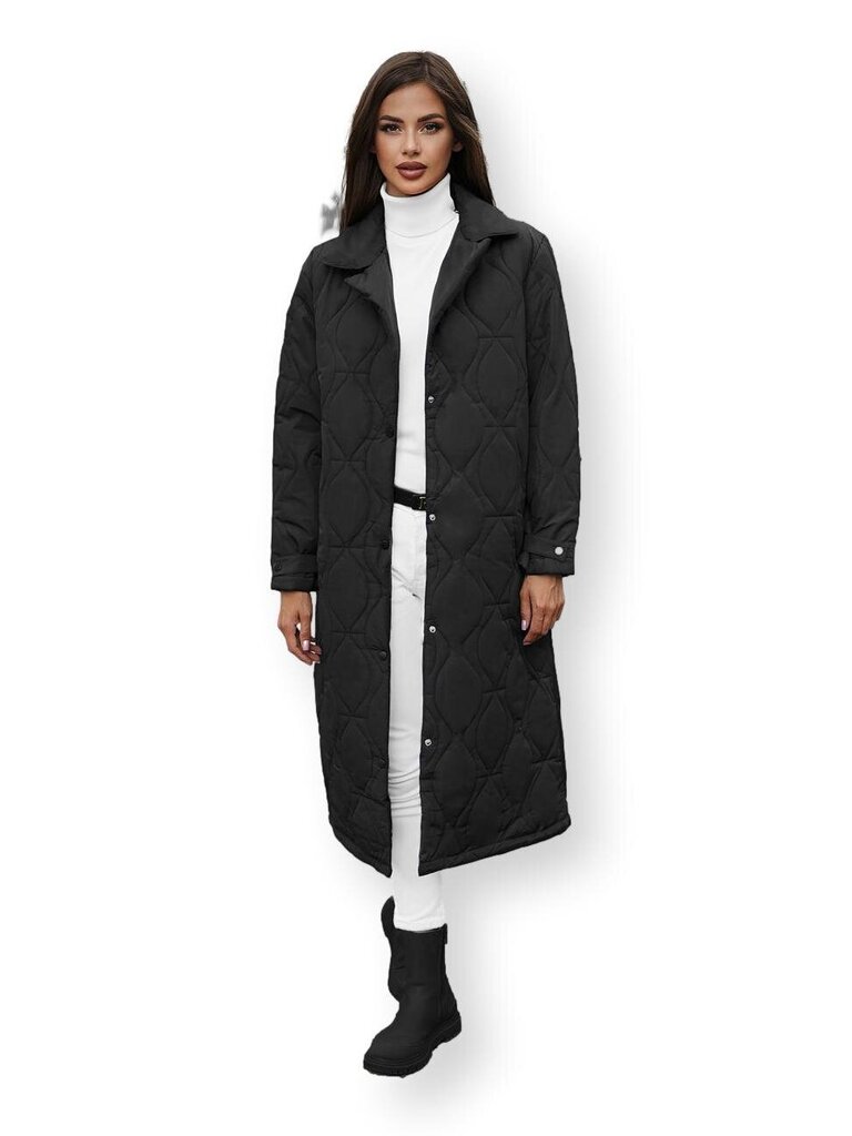 Musta pitkä takki Suker JS/5M3177/392Z-53003-XL hinta ja tiedot | Naisten ulkoilutakit | hobbyhall.fi