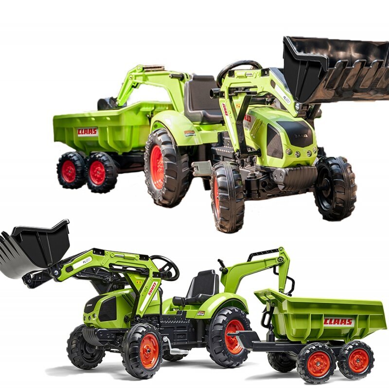 Polkutraktori perävaunulla - CLAAS AVEC, vihreä hinta ja tiedot | Poikien lelut | hobbyhall.fi