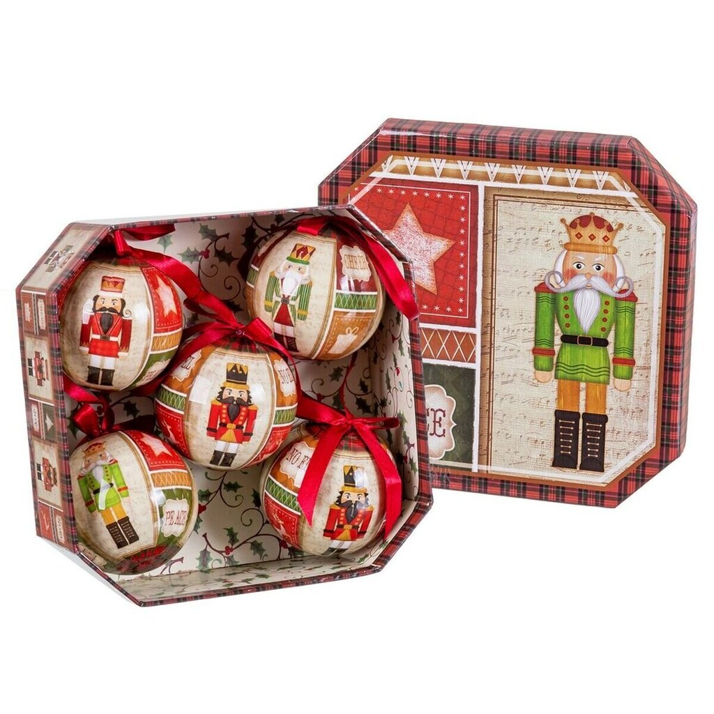 Joulupallot Pähkinänsärkijä 7,5 x 7,5 x 7,5 cm (5 osaa) hinta ja tiedot | Joulukuusen koristeet | hobbyhall.fi