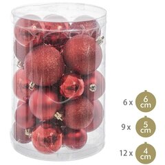 Joulupallot Punainen Glitter 12,5 x 12,5 x 27 cm (27 osaa) hinta ja tiedot | Joulukuusen koristeet | hobbyhall.fi