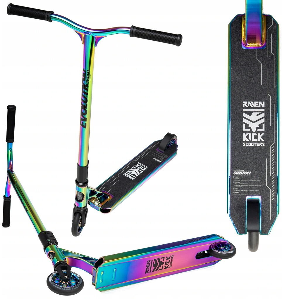 Stunt-potkulauta Raven Switch Pro Neo Chrome, 110 mm hinta ja tiedot | Potkulaudat | hobbyhall.fi