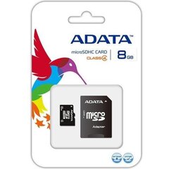 ADATA 8 GB, MicroSDHC, Flash memory clas hinta ja tiedot | Puhelimen muistikortit | hobbyhall.fi