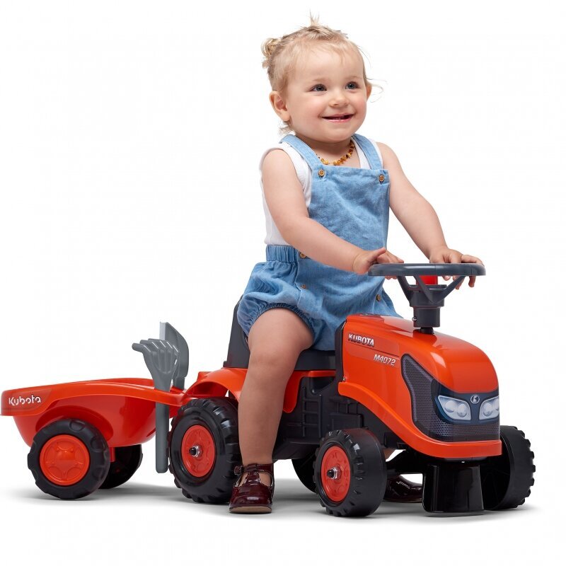 Falk Baby Kubota -polkutraktori, oranssi hinta ja tiedot | Vauvan lelut | hobbyhall.fi