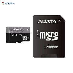 Muistikortti ADATA 32 Gt microSDHC UHS-I U1 (luokka 10) + SD-sovitin hinta ja tiedot | Puhelimen muistikortit | hobbyhall.fi