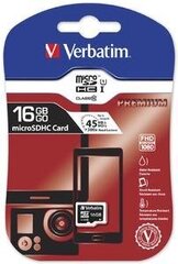 Verbatim 16GB Micro SD (HC) Class 10 hinta ja tiedot | Verbatim Matkapuhelimet ja tarvikkeet | hobbyhall.fi