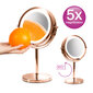 RIO Beauty MMST Ruusukulta Kaksipuolinen LED-kosmeettinen peili hinta ja tiedot | Kosmetiikkalaukut ja peilit | hobbyhall.fi