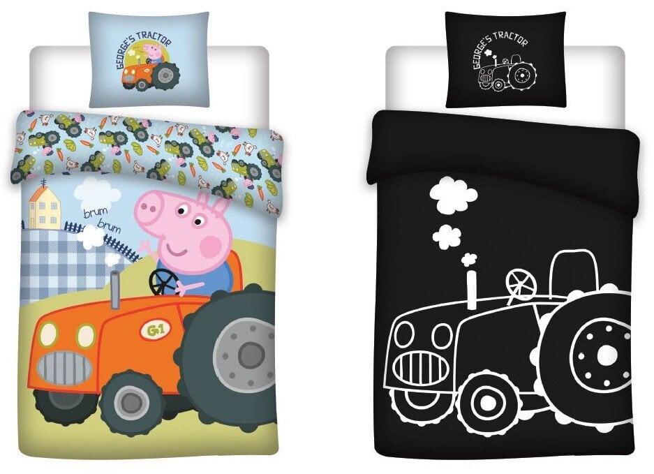 Peppa Pig Lasten vuodevaatesetti (Lightning in the Dark) 140x200cm, 70x90cm hinta ja tiedot | Vuodevaatteet lapsille | hobbyhall.fi