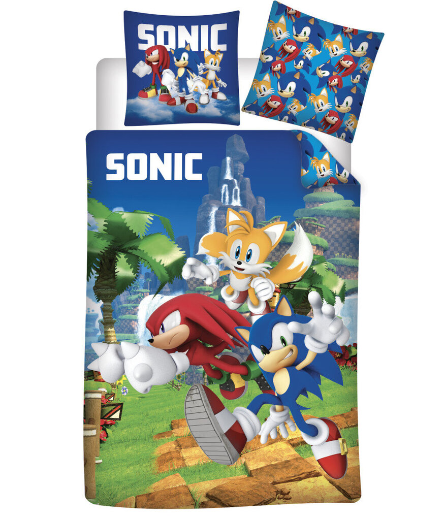 Sonic the Hedgehog Lasten vuodevaatesetti (small) 100×135 cm, 40×60 cm hinta ja tiedot | Vuodevaatteet lapsille | hobbyhall.fi