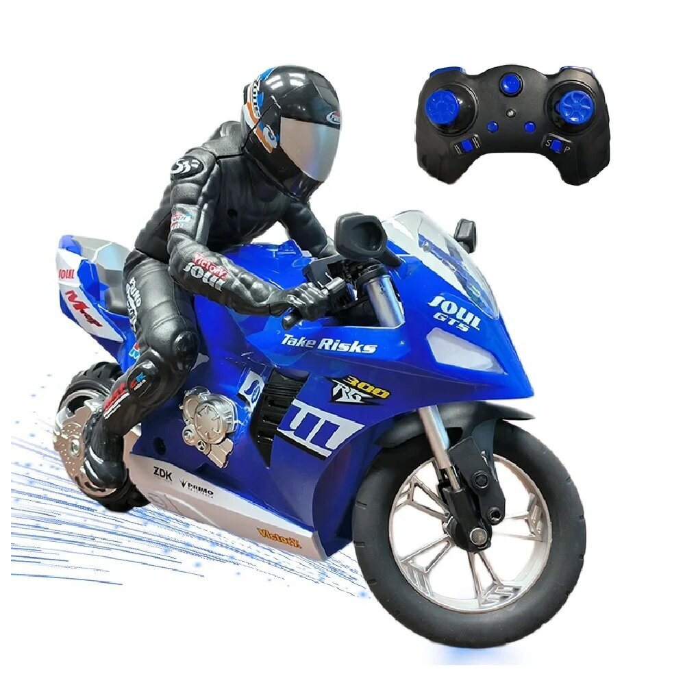 RC Stunt moottoripyörä 6-akselisella gyroskoopilla, sininen hinta ja tiedot | Poikien lelut | hobbyhall.fi