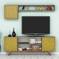 TV-kalustesarja Kalune Design 845(LXI), ruskea/keltainen hinta ja tiedot | TV- ja mediakalusteet | hobbyhall.fi