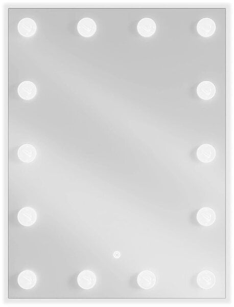 Kylpyhuoneen peili Mexen Dona Led-valolla, 60 x 80 cm, hopeinen viimeistely