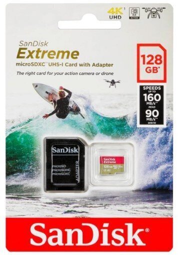 Sandisk MicroSDXC 128GB (+ SD-sovitin) hinta ja tiedot | Puhelimen muistikortit | hobbyhall.fi