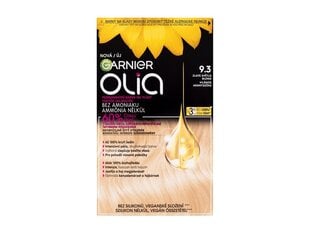 Öljypohjainen pysyvä hiusväri ilman ammoniakkia, Garnier Olia 9.3 Golden Light Blonde hinta ja tiedot | Hiusvärit | hobbyhall.fi