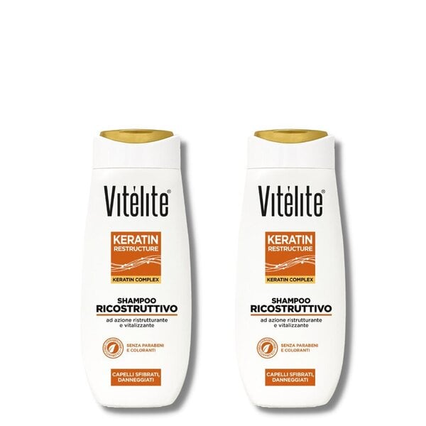 Vitélite Keratin uudistava shampoo keratiinilla, 2x250 ml